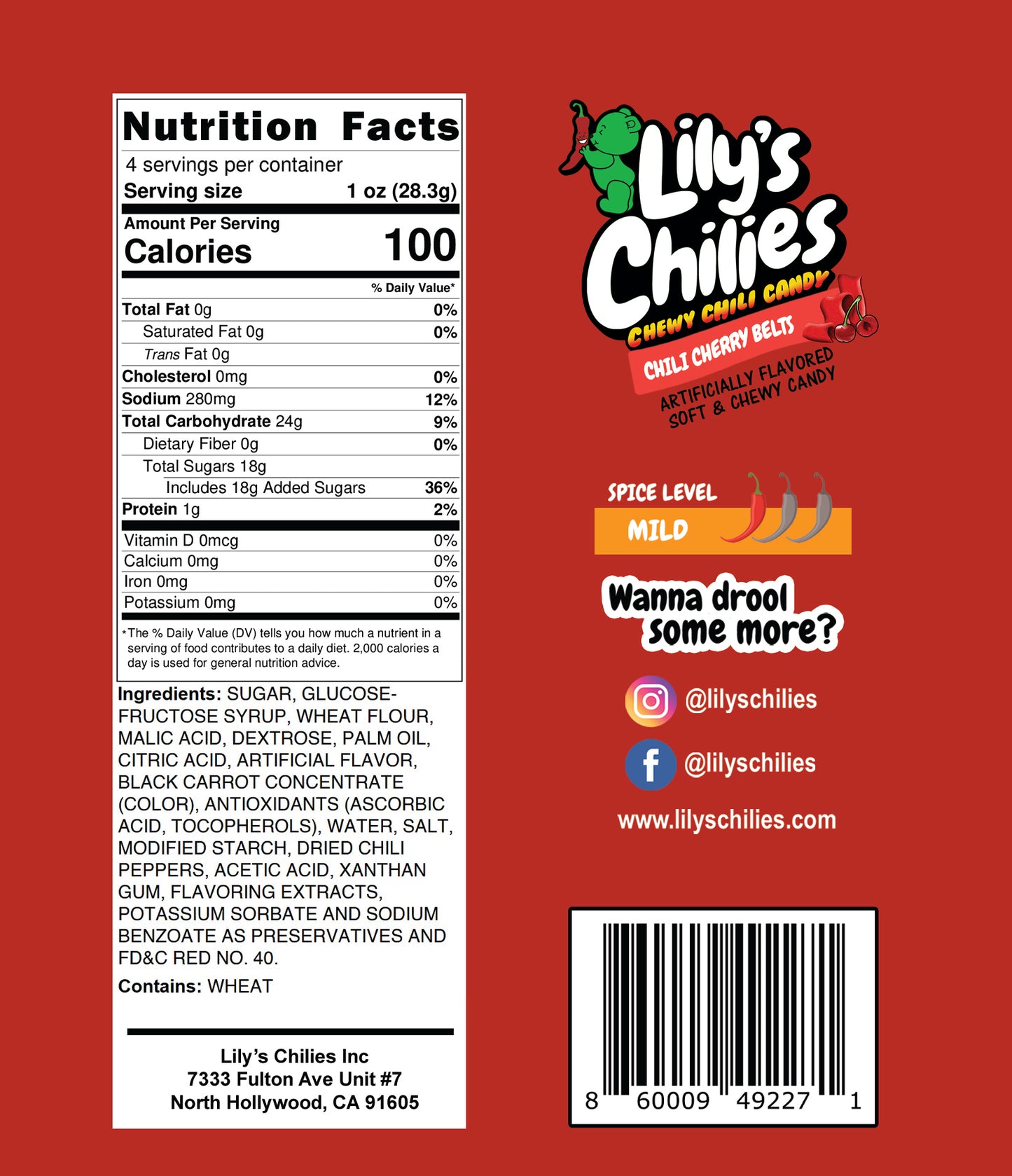 Chili Cherry Belts - Two 4oz Bags