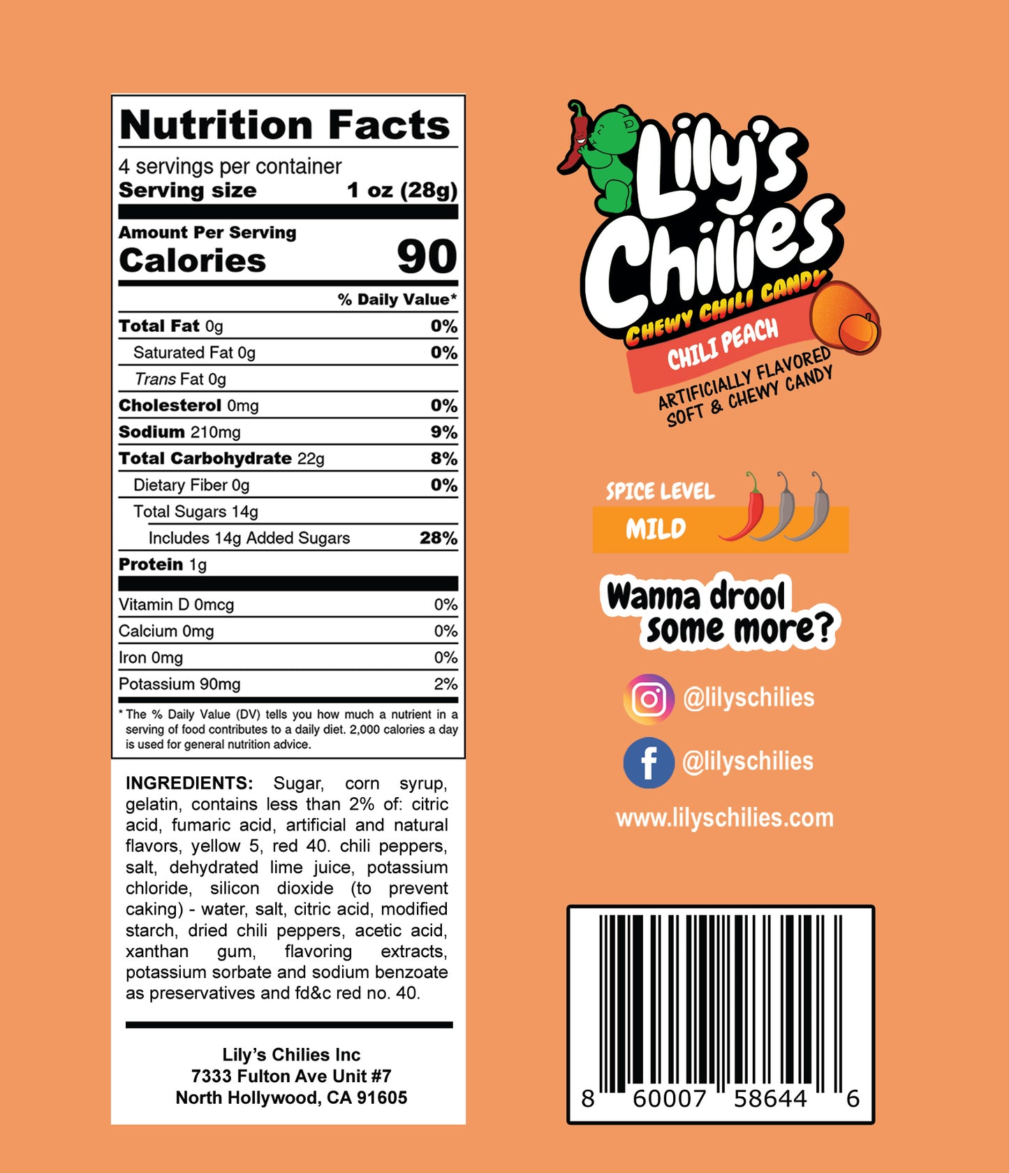 Chili Peach Gummies - Two 4oz Bags