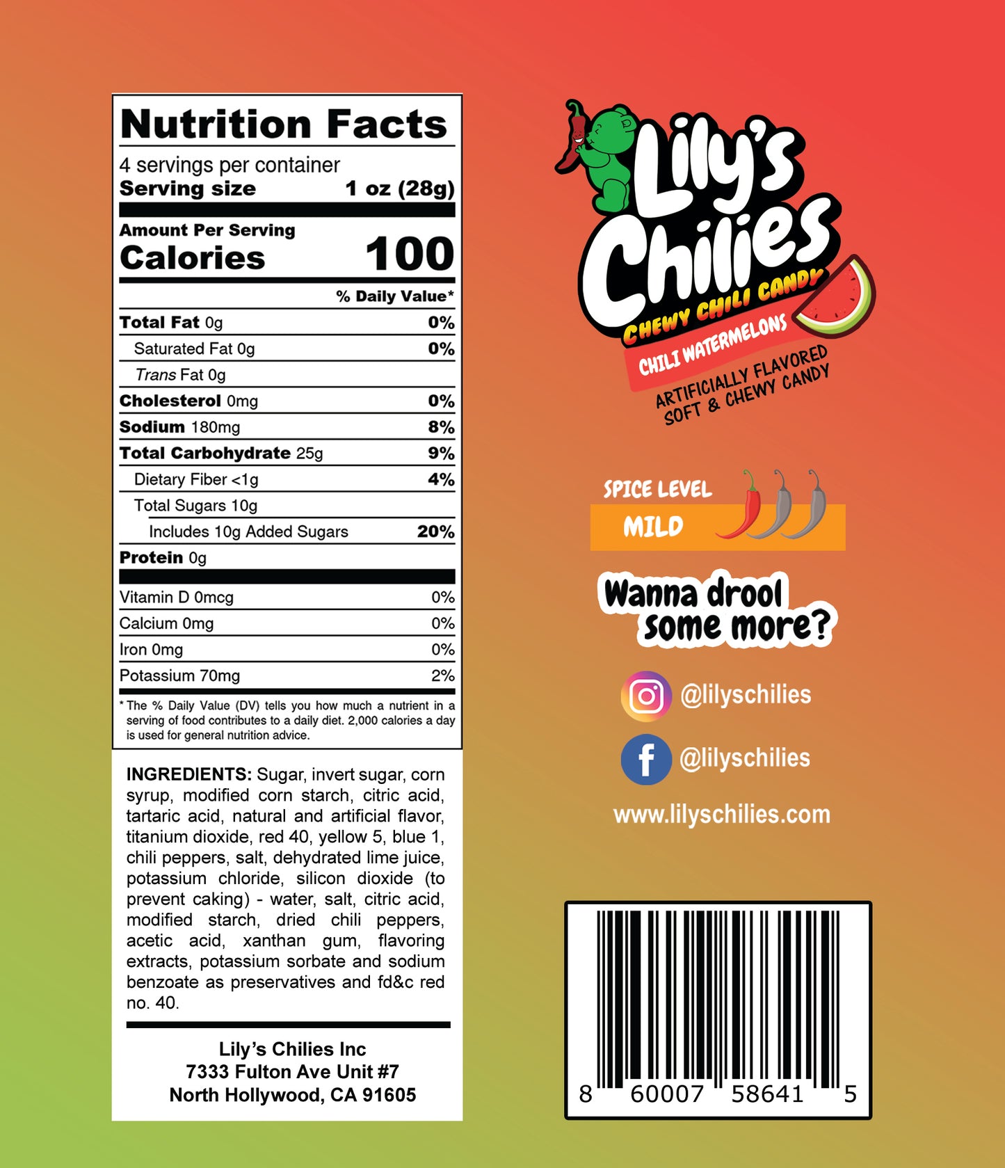 Chili Watermelon Gummies - Two 4oz Bags