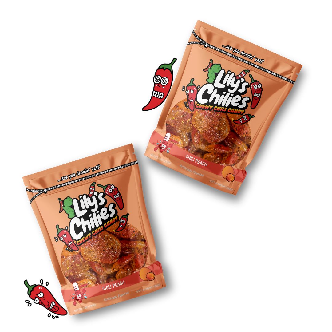 Chili Peach Gummies - Two 4oz Bags