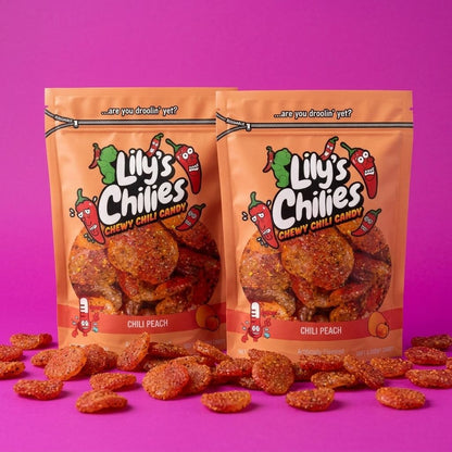 Chili Peach Gummies - Two 4oz Bags
