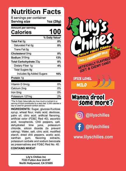 JUMBO Chili Strawberry Belts (one bag)